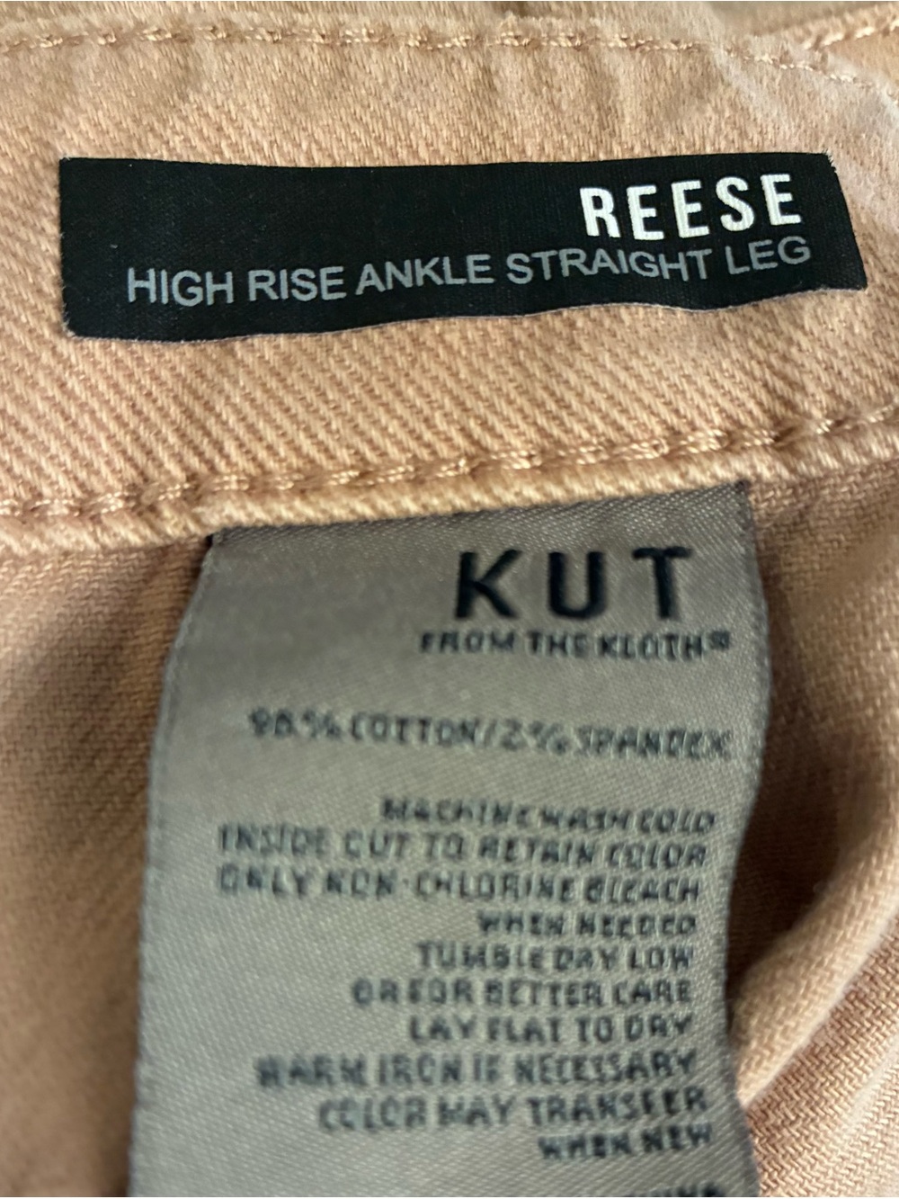 Kut from the Kloth Dusty Rose Cropped High Rise Straight Jeans - Picture 9 of 13